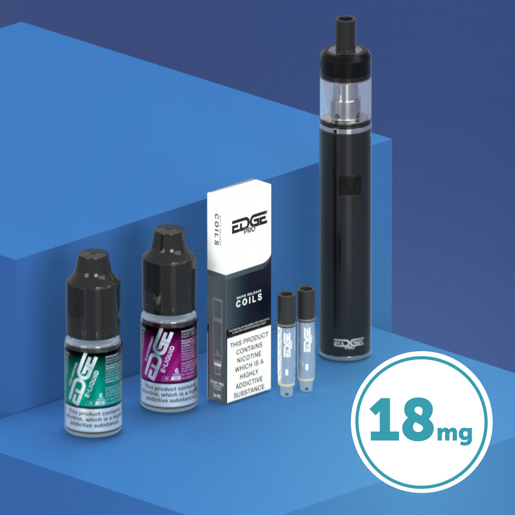 EDGE PRO 18mg Starter Kit - Device, Coils & 3x Eliquids